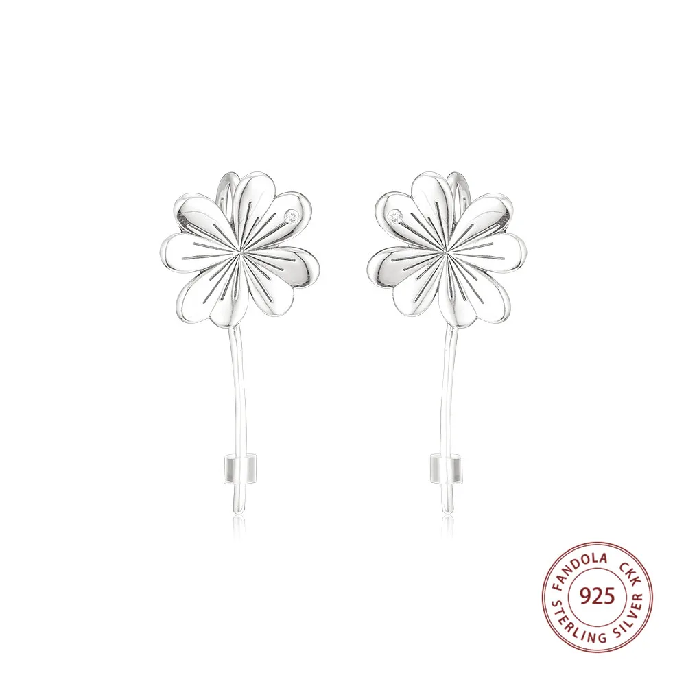 

Authentic 925 Sterling Silver Earrings Lucky Four-Leaf Clovers Earring For Women Wedding Earings Fashion Jewelry Brincos
