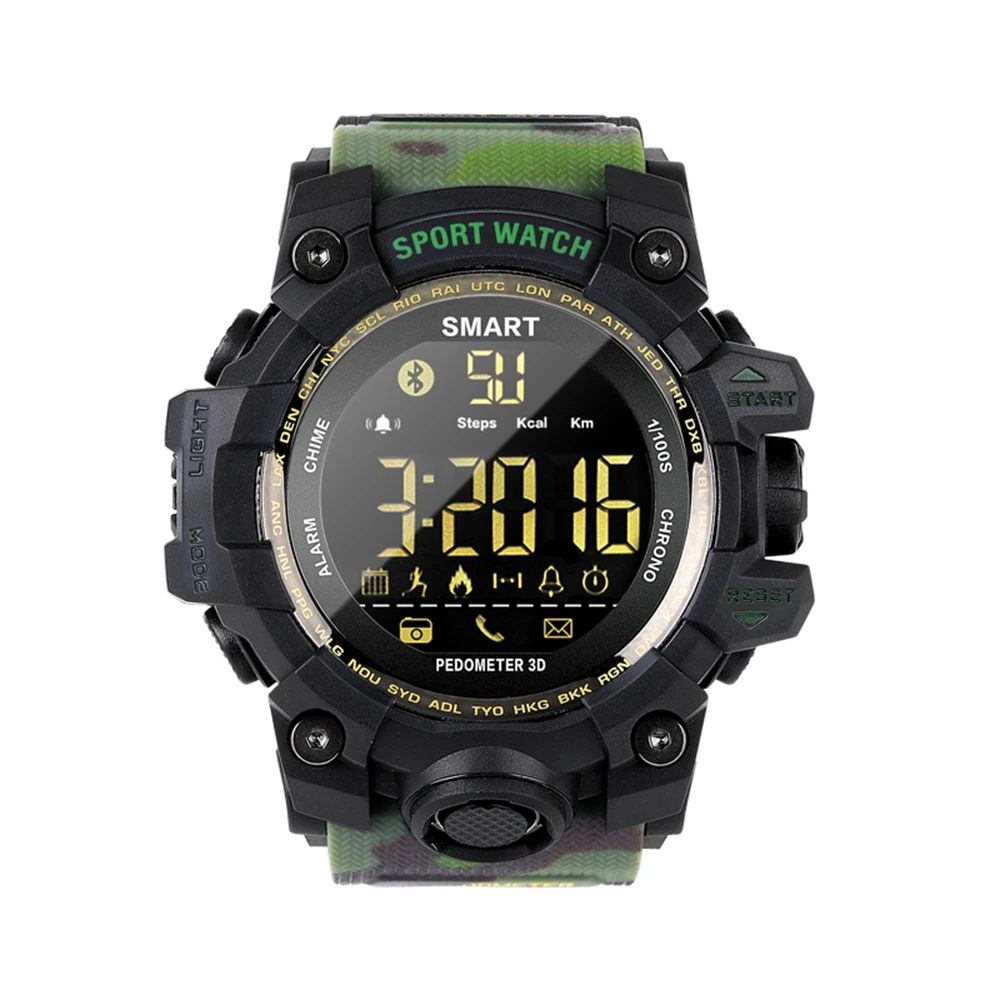 

EX 16S Sport Smart Watch IP67 Waterproof Bluetooth Remote Camera Daily Movement Pedometer Monitoring Outdoor Sports Watch