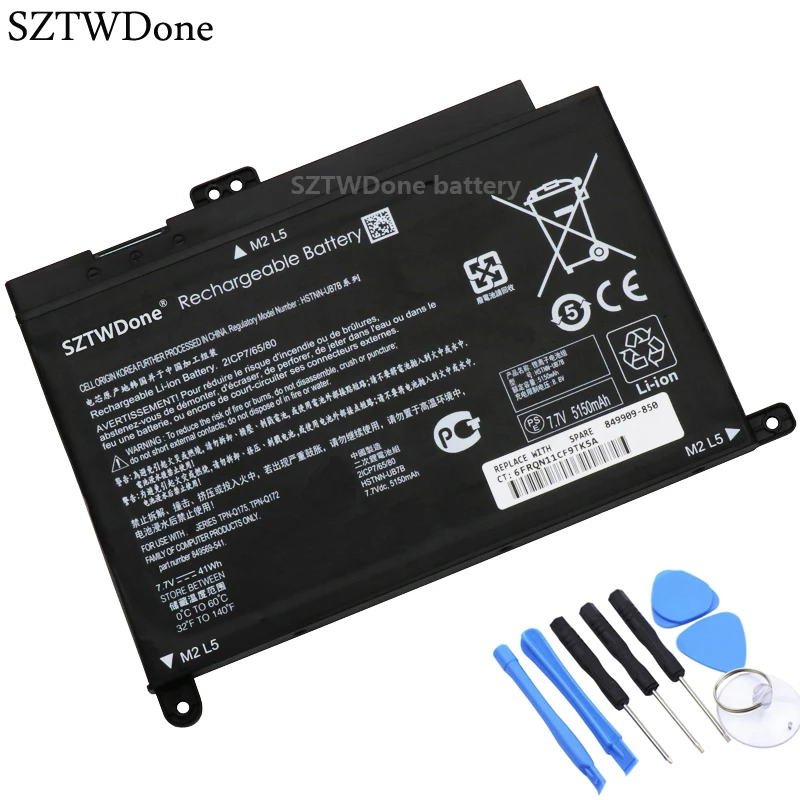 SZTWDone BP02XL Аккумулятор для ноутбука hp Pavilion 15 AU TPN Q172 Q175 HSTNN UB7B LB7H 849569 541 849909 850