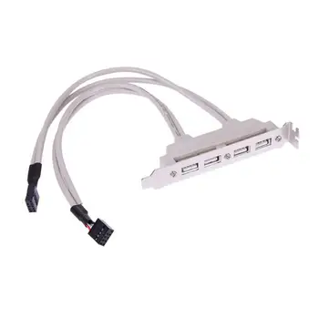 

4 Ports USB 2.0 Female Screw to Motherboard 9pin Header Panel Mount Cable