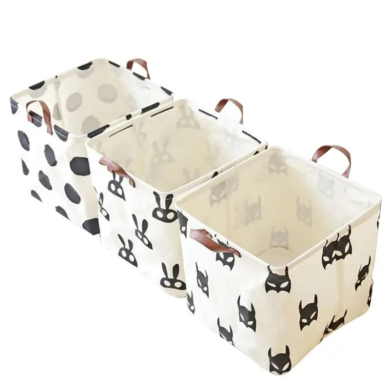 

Cartoon Rabbit Pattern Storage Basket Cotton And Linen Foldable Portable Toy Bag Barrel Dirty Clothes Home Organizers Supplies