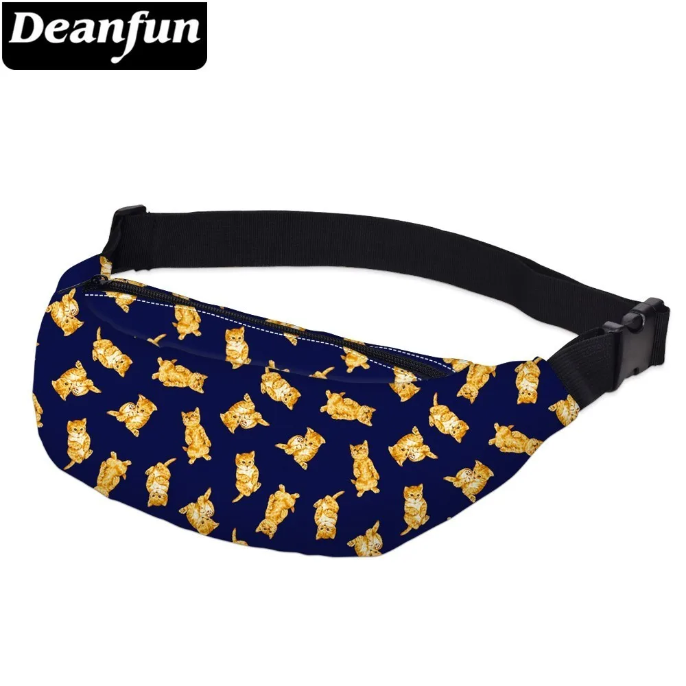 Женская поясная сумка Deanfun желтая с 3D принтом водонепроницаемая для путешествий