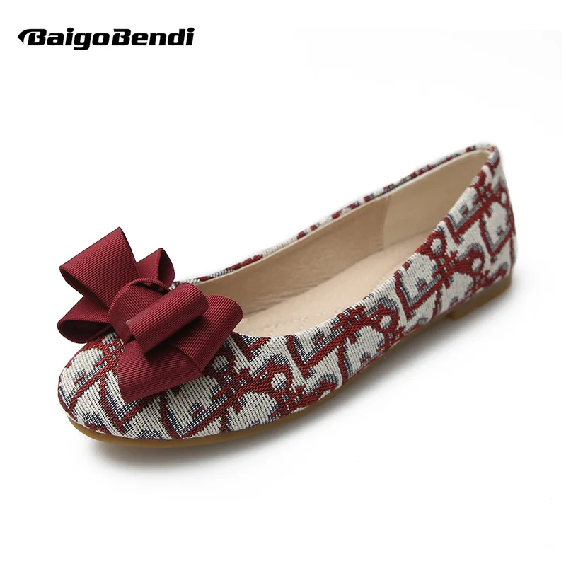 

Small Size 33 34 Girls Lovely Bowknot Ballet Flats Shallow Mouth Pregnant Woman Round Toe Big Size Flats Size 41 42