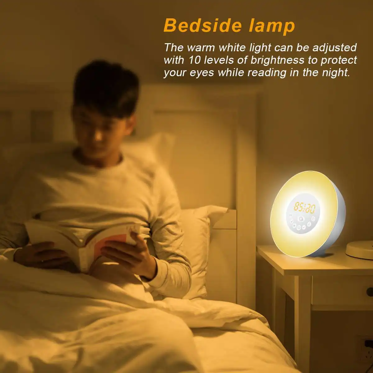 Цифровые, со светодиодом будильник Wake Up Light Будильник USB интерфейс цифровые часы FM радио звуки функция 7 цветов свет