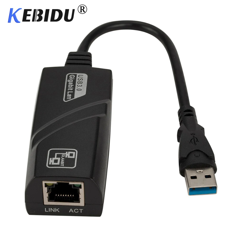 Kebidu USB 3,0-Gigabit Ethernet RJ45 LAN(10/100/1000) Мбит/с сетевой адаптер Ethernet Сетевая карта для ПК ноутбука