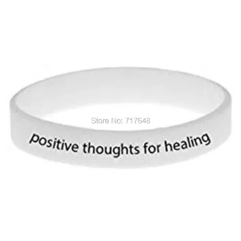 

100pcs positive thoughts for healing wristband silicone bracelets free shipping by epacket A