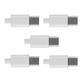 

10pcs/lot 5set DIY 24pin USB 3.1 Type C USB-C Male Plug Connector SMT type with 3.5mm SR and Housing Cover Cablecc