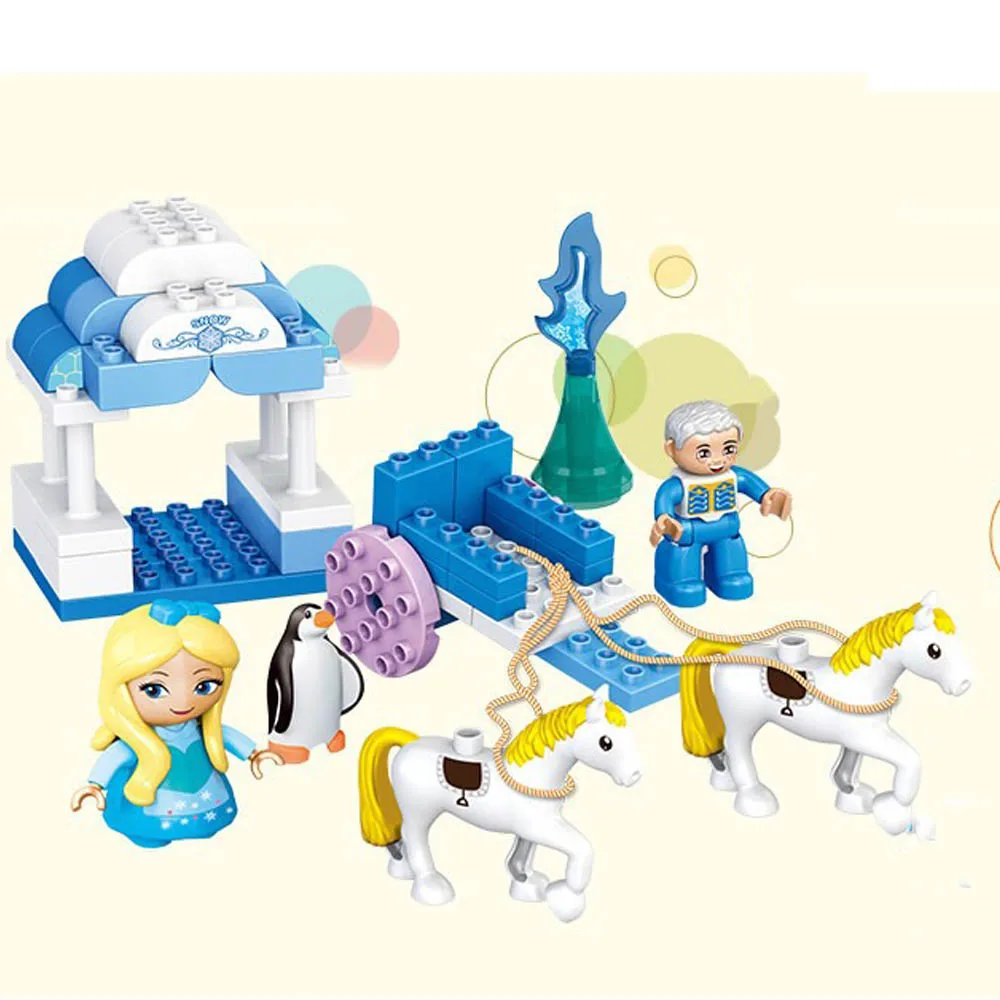 2019 Friends Series Elsa Anna Figures Dress Up Building Block Toys Compatible LegoING Duplo FrozenING Castle Toys For Children