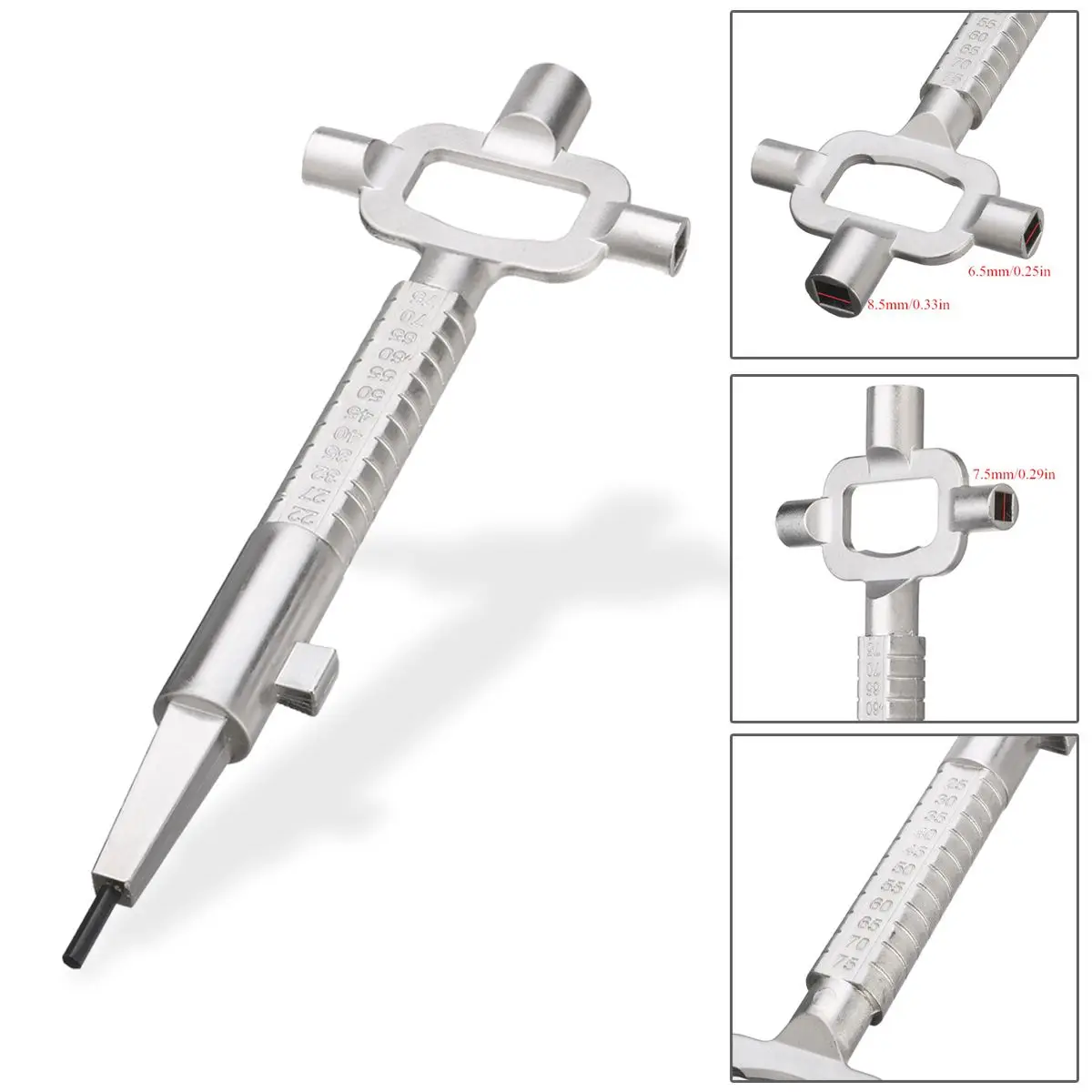 

Sliver Locksmith Tool Multi Purpose Cylinder Gauge Cam Turner Spindle Turner