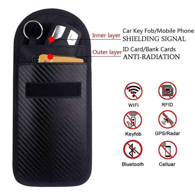 

1X Car Key Signal Blocker Pouch RFID Blocker Cell Phone Signal Blocking Protector Bag Entry Fob Guard Signal Blocking Pouch Bag