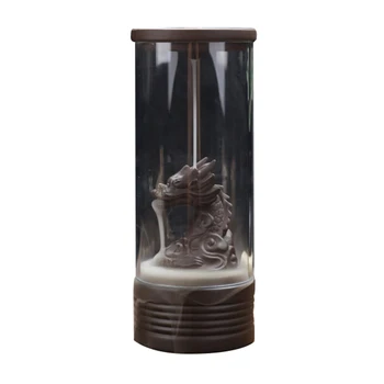 

Backflow Incense Burner With Acrylic Protective Cover Ceramic Dragon Incense Holder For Home Decor Censer