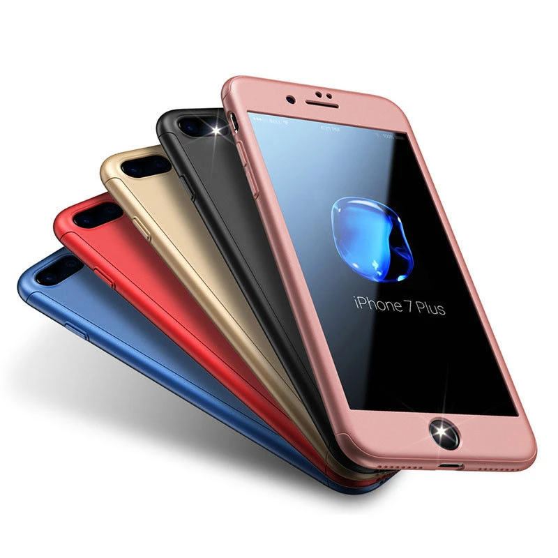 

360 Full Protect Case Tempered Glass Cover For iPhone X SE 6S 7 8 Plus Water-Resistant Phone Case For iPhone 8 7 6 5 5S DYee