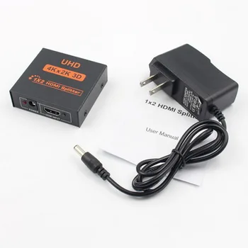 

100pcs mini 4K*2K 1080p Full HD 1x2 Port HDMI Switch Selector Splitter HD Hub Box Remote for PS4 DVD