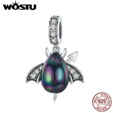 WOSTU, дизайн, 925 пробы, серебряный, маленький дьявол, яйцо, бисер, подходит для браслета и ожерелья, подвеска, вечерние ювелирные изделия, подарок CQC1063-K
