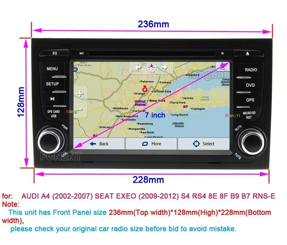 Cheap Android 9.0 Unit Car DVD player for Audi A4 2002 2003 2004 2005 2006 2007 2008 Multimedia 4Gb+64Gb 8-Core RDS PX6 RK3399 GPS PC 3