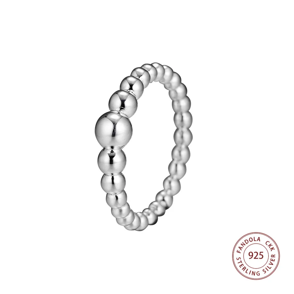 

Luxury 925 Sterling Silver Ring String of Beads Wedding Rings for Women Jewelry bagues pour femme plata de ley 925 Jewellery