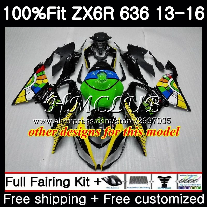 Инъекция для KAWASAKI NINJA ZX 636 2013 2014 2015 2016 52h4 600CC Зеленый Красный Горячий 6R ZX6R 13 14 15 16