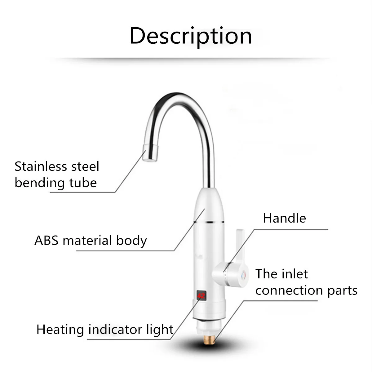AU Plug Электрический кухонный водонагреватель кран мгновенный горячий Водонагреватель проточный водонагреватель с дисплеем температуры 220 В