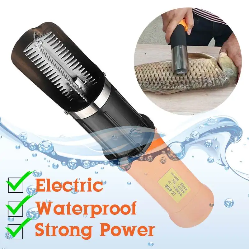 

Fish Skin Brush DC 12V Useful Electric Fish Scaler Safety Fast Remove Big Fish Descaler Waterproof Scraper Seafood Tools EU/US