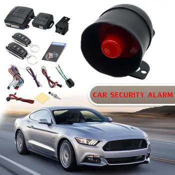 

12V Universal Car Alarm System Immobiliser Central Lock Kit 2 Remotes Shock Sensor