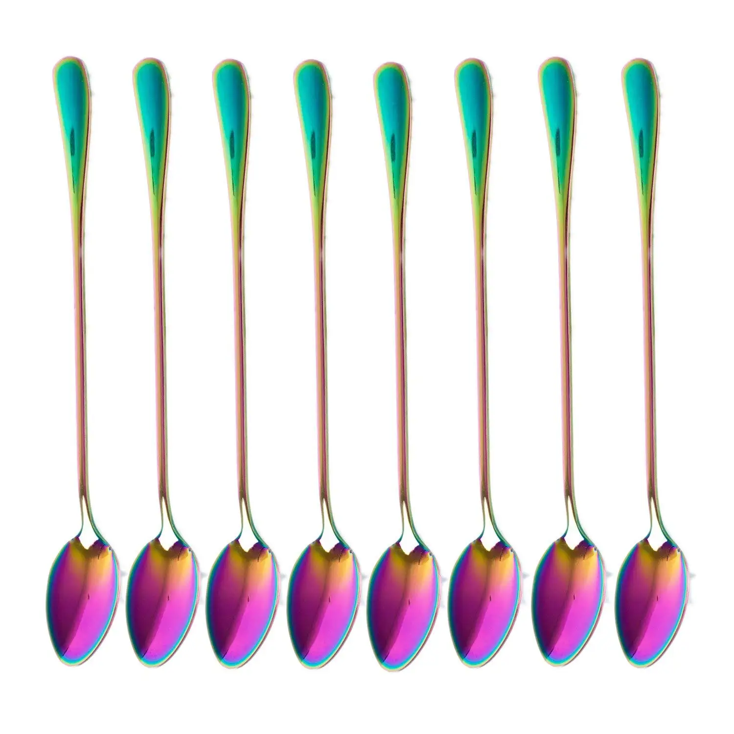 

Long-Handled Ice Tea Spoon Cocktail Stir Spoons Stainless Steel Coffee Spoons, Colored Ice Cream Scoop Set Of 8