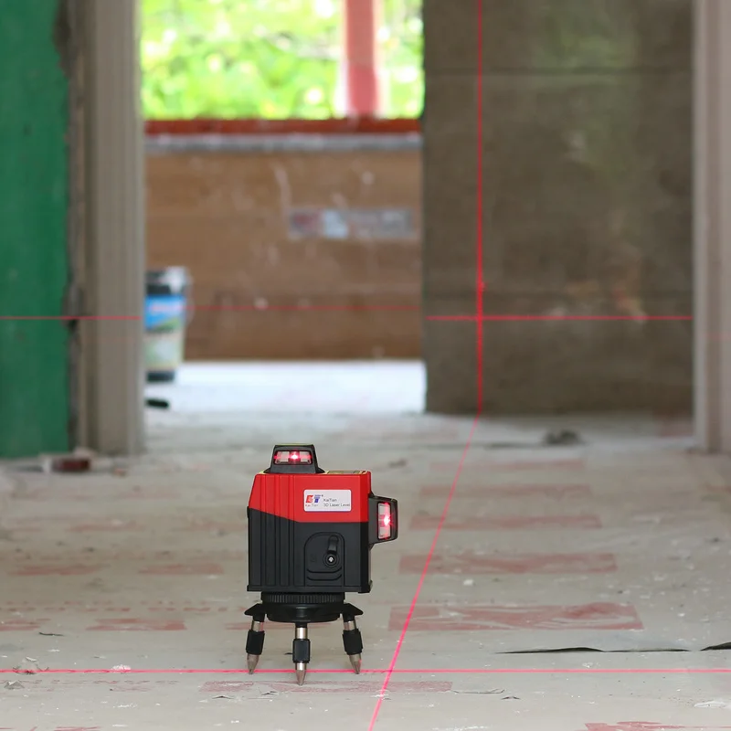 

KaiTian 3D Laser/Level 12 Lines Receiver Cross Vertical Beam Horizontal Leveler 360/Rotary/Self Leveling/Tripod/Line/Laser Tool