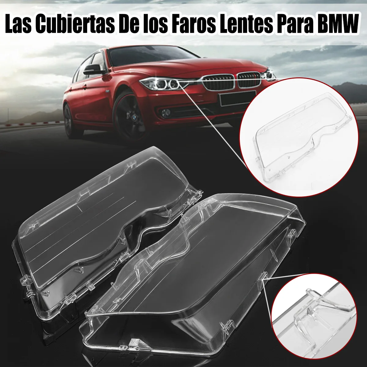 

2Pcs Transparent Car Housing Headlight Lens Shell Cover Lamp Assembly For BMW E46 3-Series /4DR /Wagon /Sedan 1999 -2001