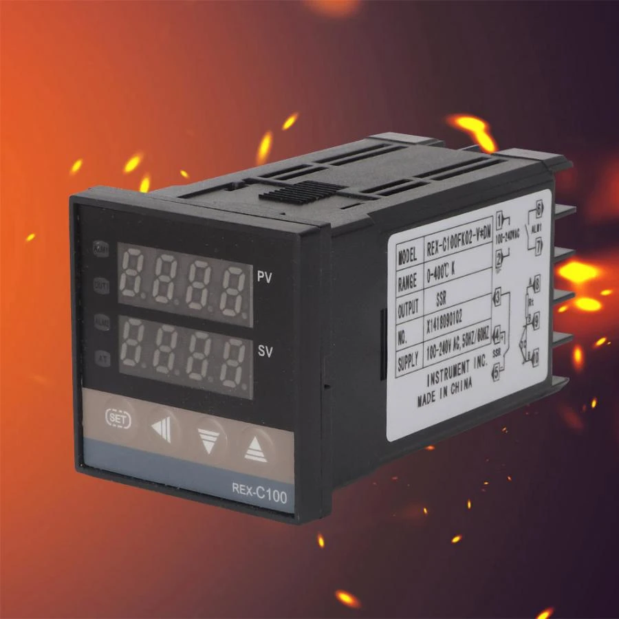 0℃~400℃ REX-C100 Digital LED Temperature Controller AC 110V-240V PID Thermostat Controller with K Thermocouple Sensor 0℃~400℃ REX-C100 Digital LED Temperature Controller AC 110V-240V PID Thermostat Controller with K Thermocouple Sensor