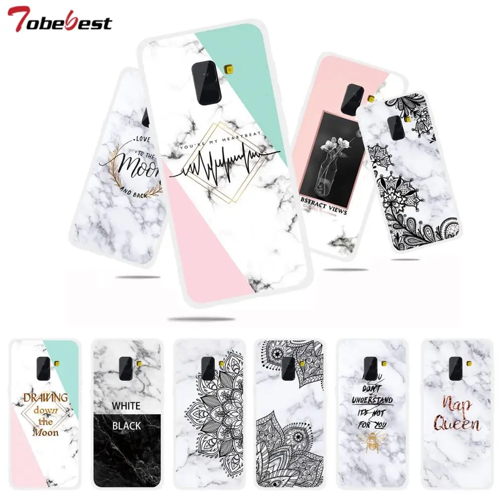 

Marble Soft Silicone Cases For Samsung Galaxy A6 A7 A8 Plus 2018 Note 9 8 A5 2016 2017 INS Popular Lace TPU Phone Case Cover