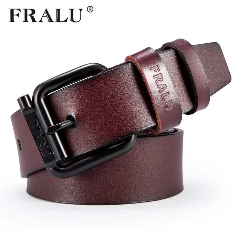 

FRALU New Belt Designer Belts Men High Quality Jeans Letter Buckle Belt Mens Buckle Retro Brand Vintage Cowskin Leather Fashion