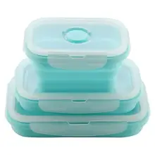 3 шт./компл. Силиконовый складной Bento коробка складной Портативный Коробки для обедов для Еда посуда контейнер для продуктов миска для детей и взрослых