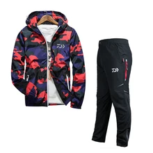 Для мужчин с капюшоном быстросохнущая дышащая рыболовный костюм одежда длинным рукавом Professional пеший Туризм Велоспорт Открытый Спортивная