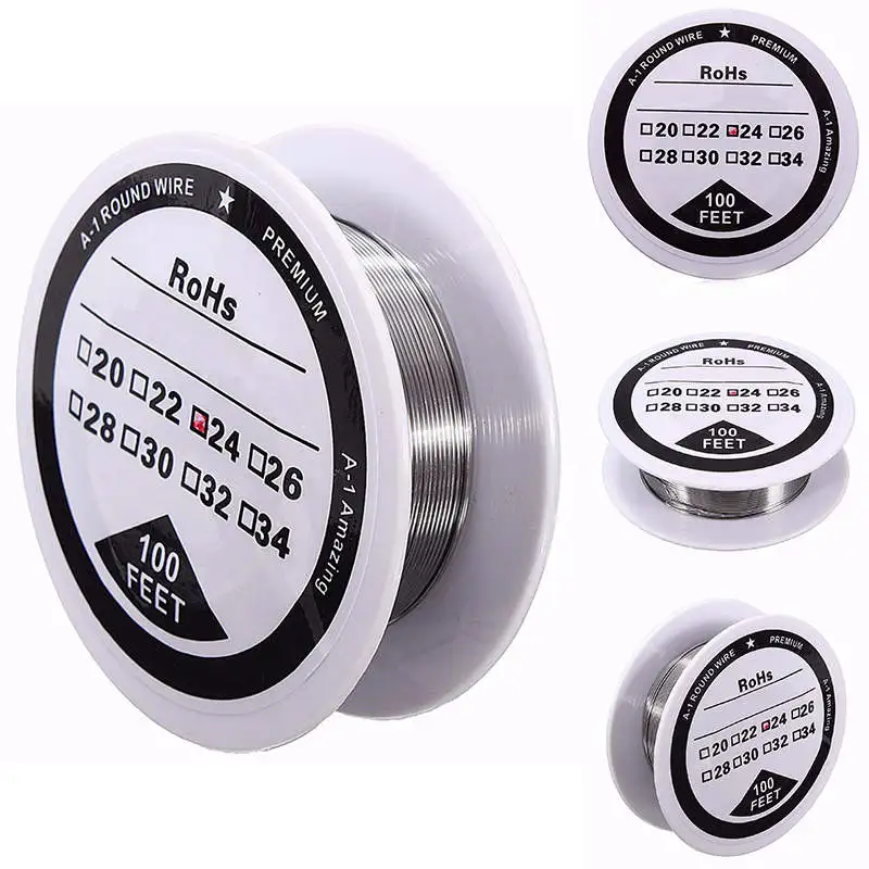 Buy 1 Roll 24 Gauge AWG Resistance Wire 100 ft A1 Alloy Silver Resistance Wire