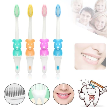 

Bear Shape Baby Toothbrush Soft Brush Charcoal Fiber Training Teeth Infants Teether Baby Items for 4 Colors
