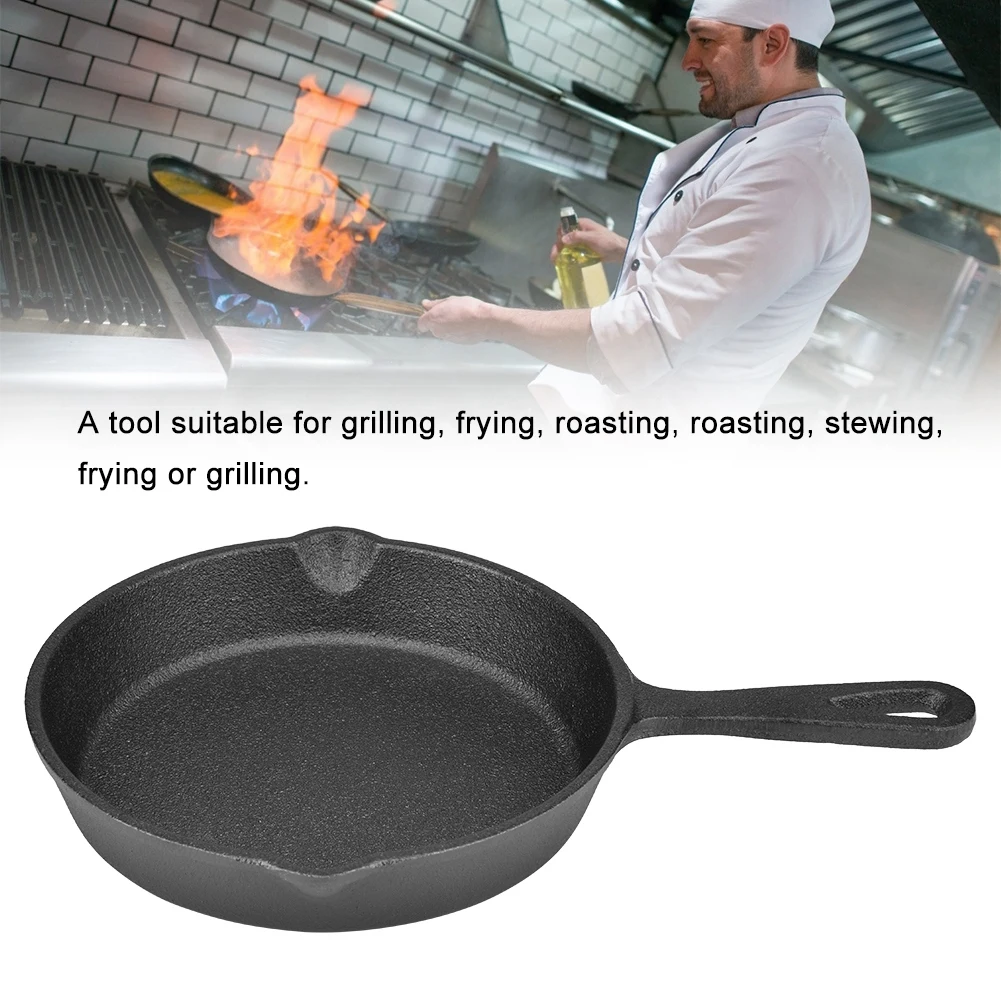 

Fashion 2 Size Vintage Cast Iron Skillet Frying Pan Burnt Non-stick Induction Cooker Egg Pancake Pot Kitchen Dining Tools