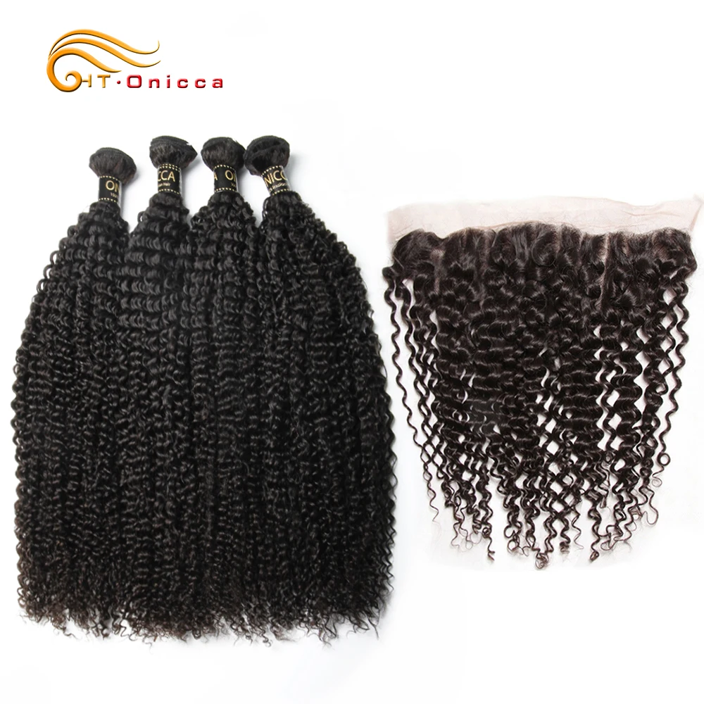 

Mongolian Kinky Curly Bundles With Frontal Human Hair Bundles With Closure Curly Bundles With Frontal Remy Hair Extension