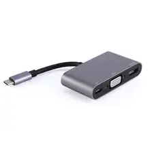 5 в 1 USB3.1 концентратора Тип-C до 4 K HDMI+ VGA+ аудио+ USB3.0+ PD USB3.1 конвертер Кабель-адаптер компьютерной периферии