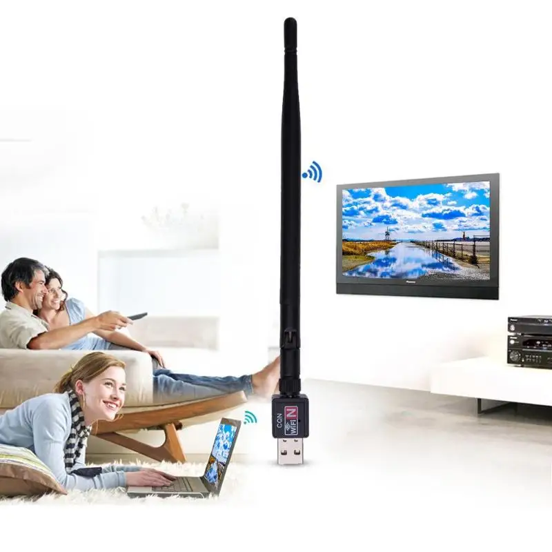 

Wifi Adapter 600M USB 2.0 Wifi Router Wireless Adapter Network LAN Card With 5 dBI Antenna For Laptop Computer Internat TV