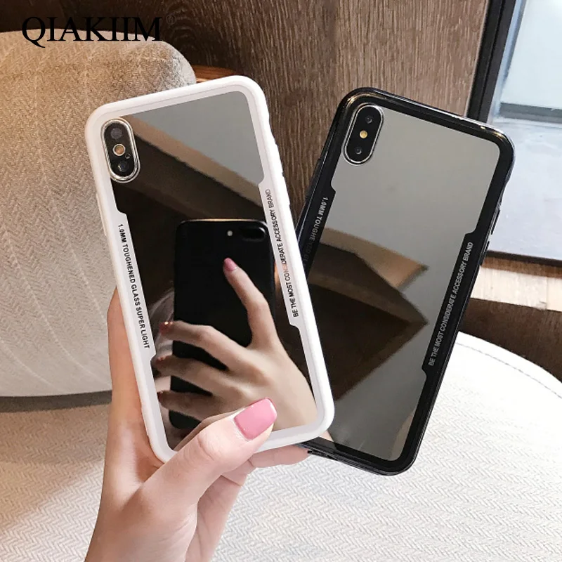 

Fashion Lady Style Makeup Mirror Phone Cases For iPhone X XR XS Max 8 7 6 6S Plus Case Luxury Plating Clear Acrylic Back Cover