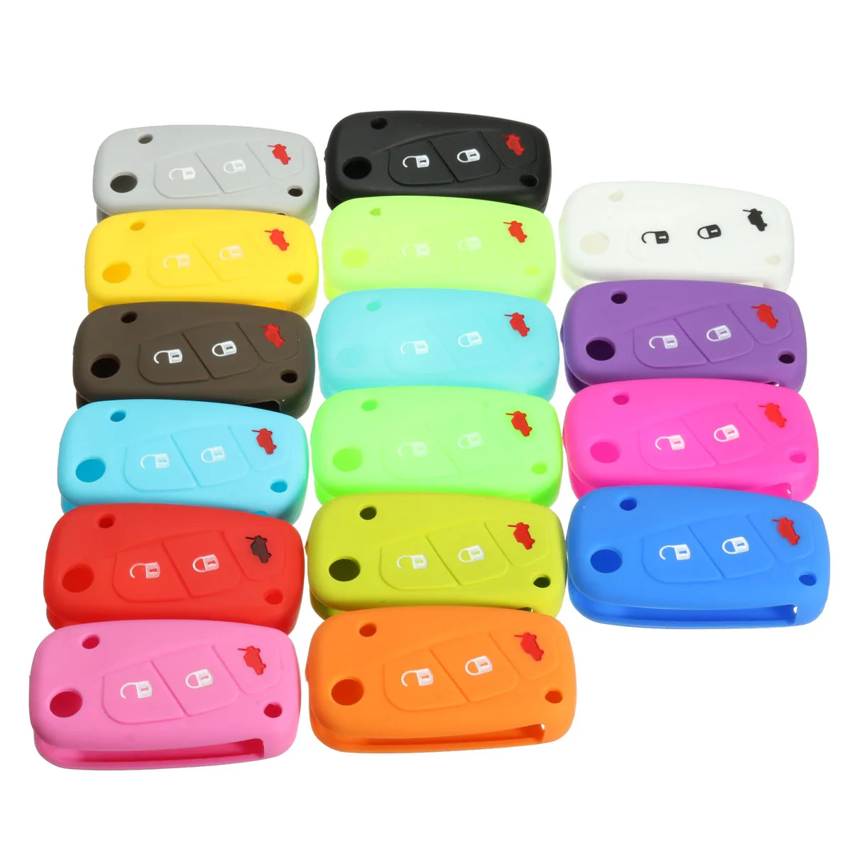 

3 Buttons Luminous Silicone Car Key Case Cover for FIAT /Panda /Stilo /Punto /Doblo /Grande /Bravo 500 Ducato /Minibus