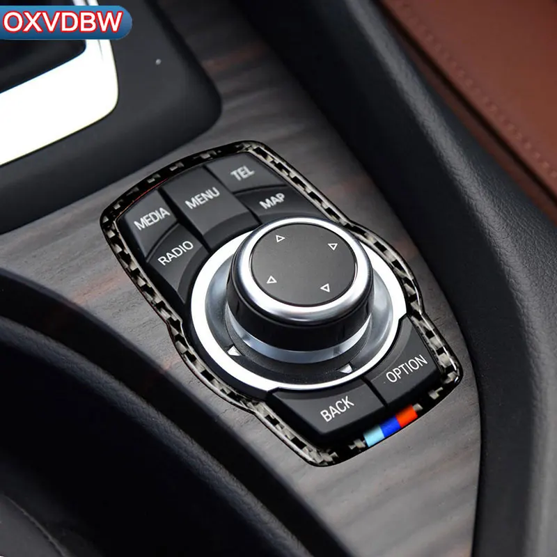 Аксессуары для интерьера из углеродного волокна, декоративные Мультимедийные кнопки для автомобиля BMW E84 X1 2011