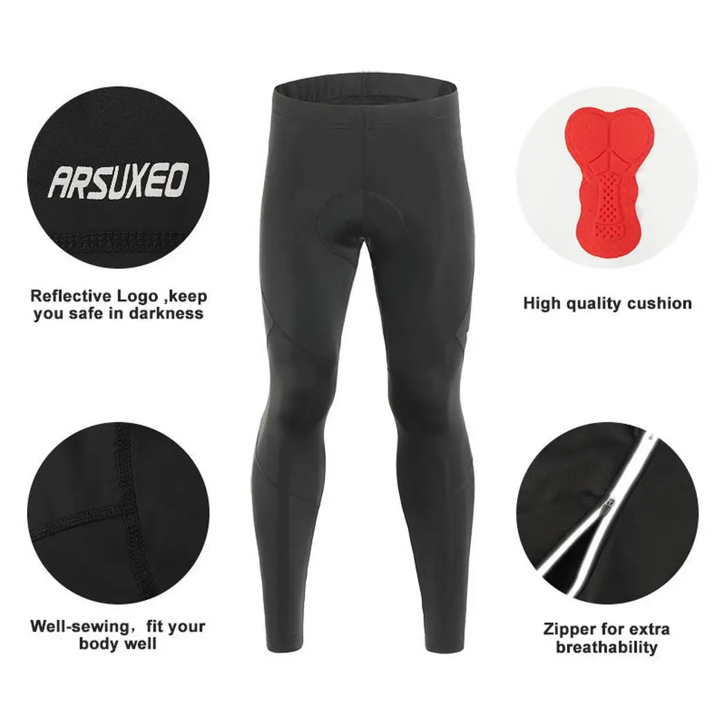 Men Solid Cycling Pants Shockproof Protective Elastic Waist Breathable Quick Dry Wicking Pullover Long Distance Riding | Спорт и