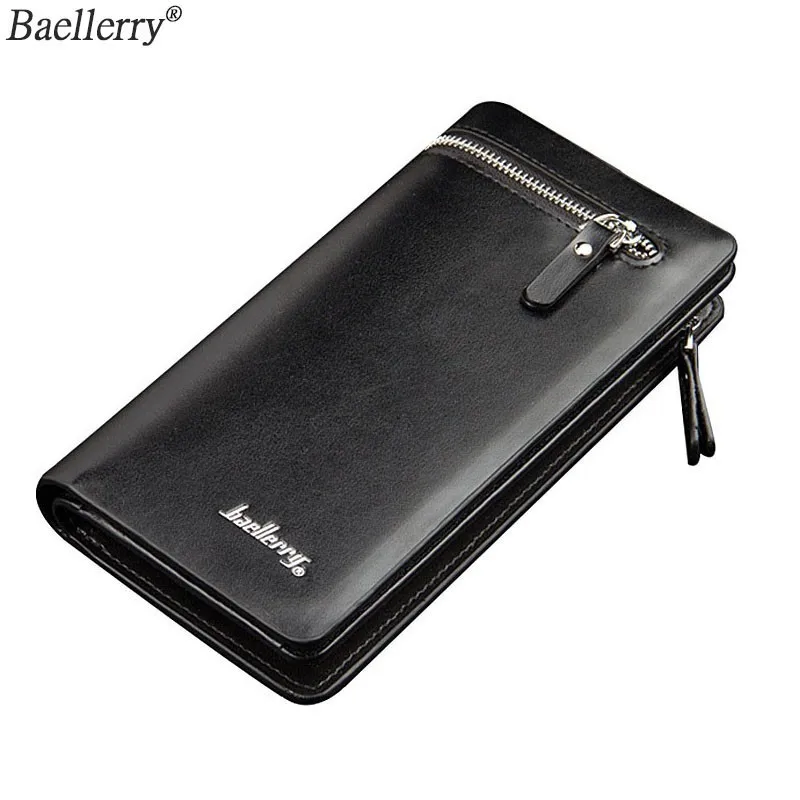 

Baellerry Fashion Long Wallet For Phone Coin Purse Men Multifunction Double Layer Smart Wallet Clutch Money Wallet Leather