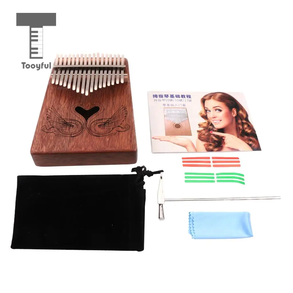 

Tooyful Kalimba 17 Keys Instrument Kits Thumb Piano Kalinba Finger Mbira