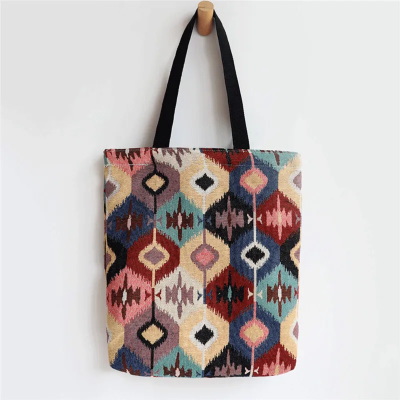 

Women Boho Canvas Shoulder Bag Messenger Tote Shopping Handbag School Bag