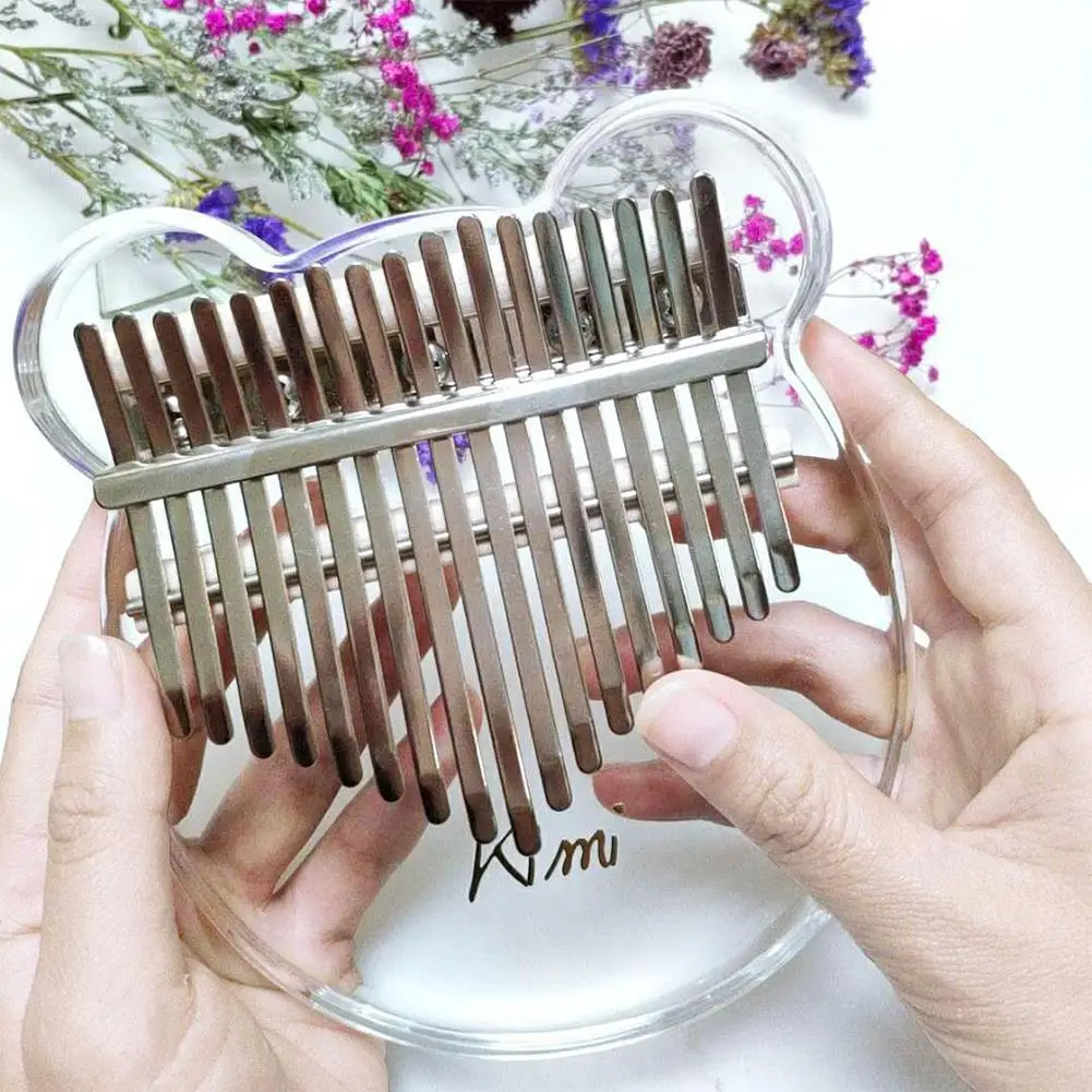 Bolsa de Concerto Chave Kalimba Acrílico Polegar Piano Teclas Mbira Transparente Teclado Instrumento Sintonizador Martelo Kimi Calimba Mini 17 - Image 3