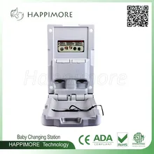 Happimore серый вертикальный Пеленальный стол с 100kgs статическая нагрузка вес коммерческий уровень пеленки пеленальная станция CE ASTM