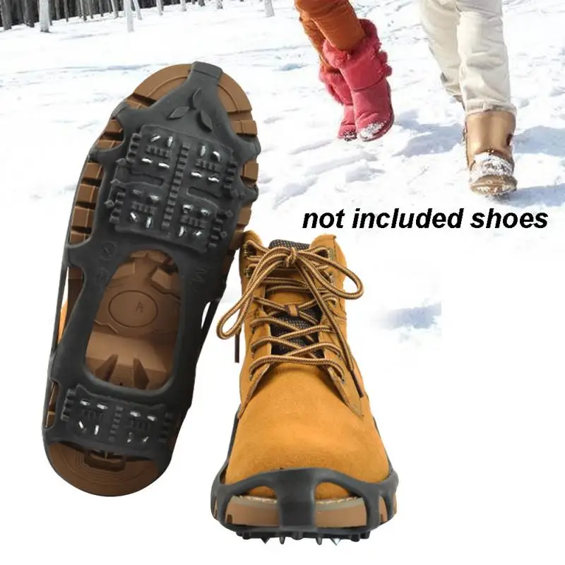 

Winter 24 Teeth Walking Anti-slip Shoes Ice Gripper Ice Claw Snow Shoe Cover Outdoor Eco-friendly TPE Black Shoe Accessories