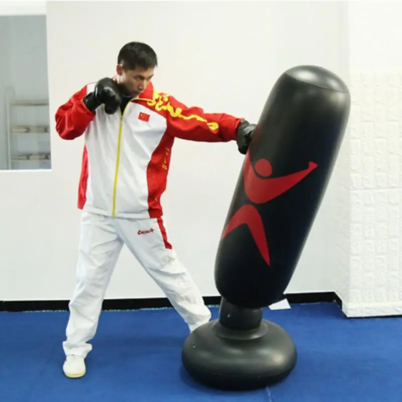 

Fitness Venting Toy Hit Sandbag Black Three-dimensional PVC Thickening Children Inflatable Boxing Column Tumbler Boxing Training