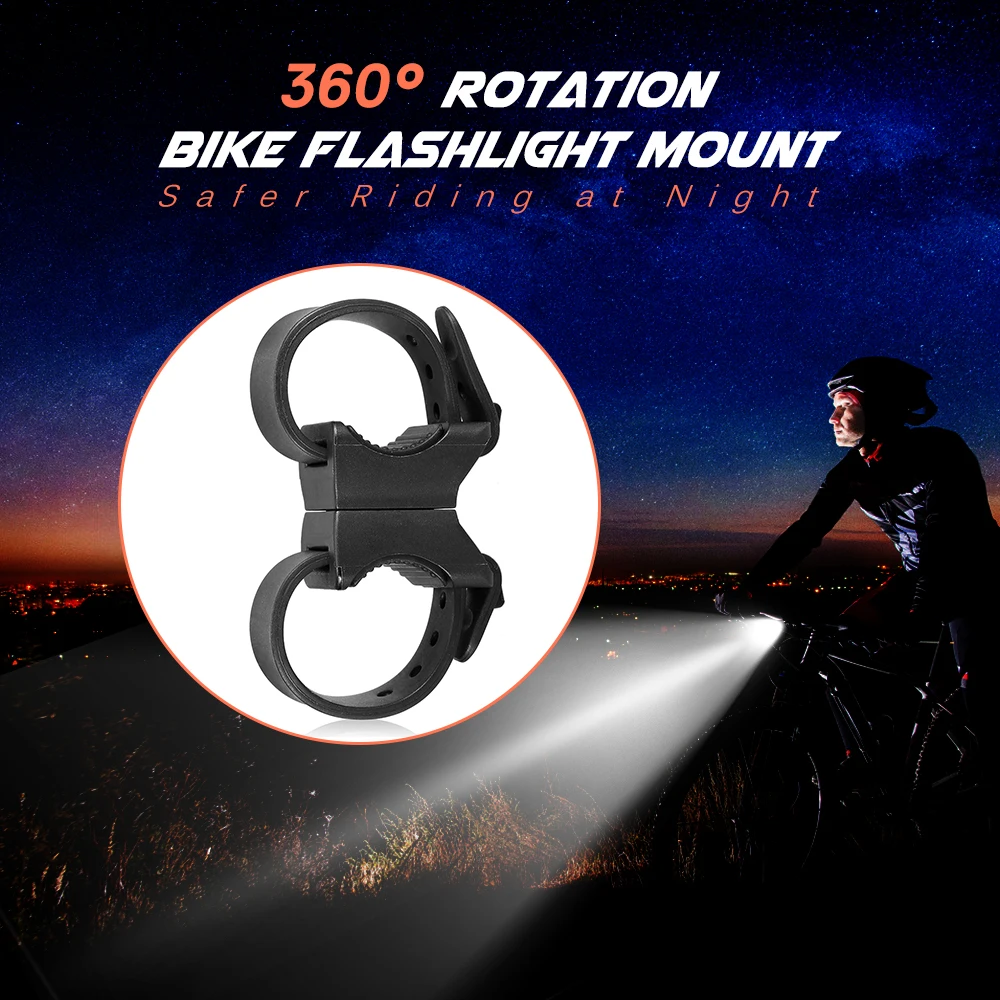 Велосипедный светильник, Универсальный светильник для вспышки, крепление для велосипеда на 360 °, вращающийся фонарь, держатель, велосипедный зажим